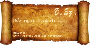 Bányai Szabolcs névjegykártya